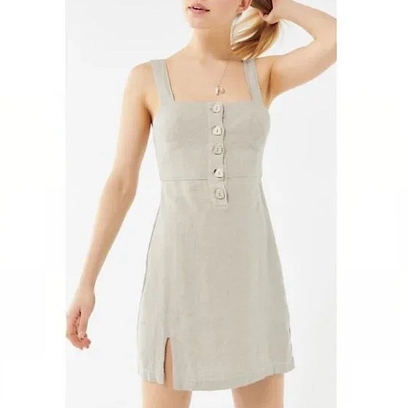Urban Outfitters Avalon Linen Button-Front Mini Dress - Picture 11 of 11
